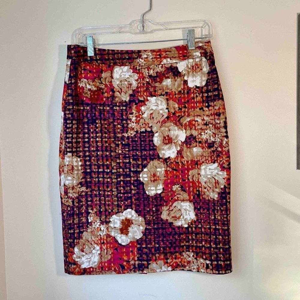 Charter Club Floral Patterned Pencil Skirt Size 4